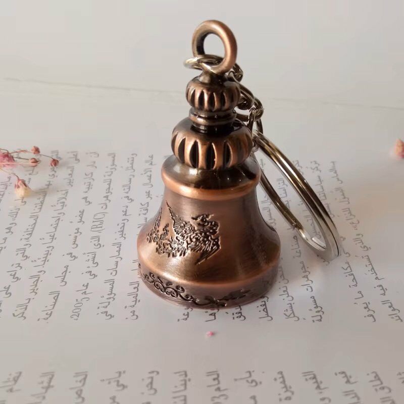 Kahverengi Çin Feng Shui Çan Anahtarlık Zenginlik ve Güvenli Çalınabilen Ses Çıkaran