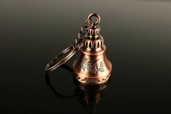 Kahverengi Çin Feng Shui Çan Anahtarlık Zenginlik ve Güvenli Çalınabilen Ses Çıkaran