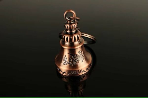 Kahverengi Çin Feng Shui Çan Anahtarlık Zenginlik ve Güvenli Çalınabilen Ses Çıkaran