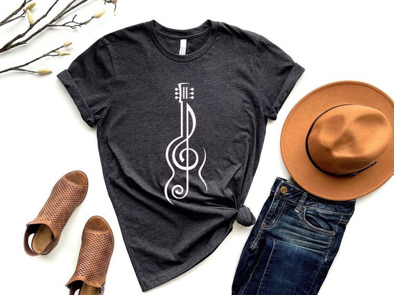 Sol Anahtar  Gitar Unisex Tshirt