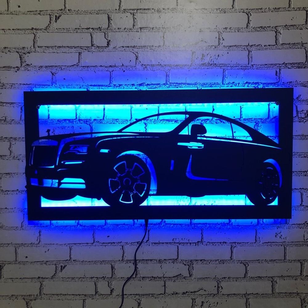 Rolls Royce Dekoratif LED Işıklı Tablo