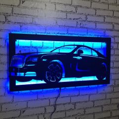 Rolls Royce Dekoratif LED Işıklı Tablo