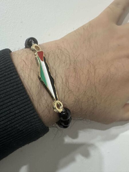 Filistin Haritası ( Kudüs Palestine ) Metal Bileklik Her Bileğe Göre Ayarlanabilir