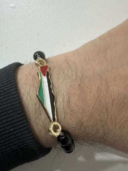 Filistin Haritası ( Kudüs Palestine ) Metal Bileklik Her Bileğe Göre Ayarlanabilir