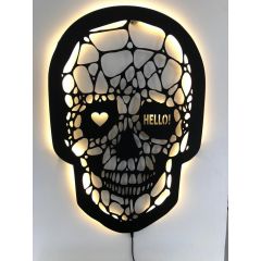 Skulls Dekoratif LED Işıklı Tablo