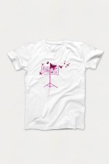 Nota Sehpası Kelebek Beyaz Tshirt Unisex L