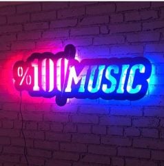 %100 MUSIC Duvar Dekoru