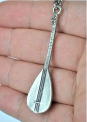 Bağlama Saz Kadın - Erkek 925 Ayar Gümüş Kaplama Kolye