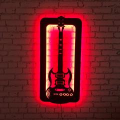 Bas Gitar Duvar Dekoru Işıklı 50x100cm