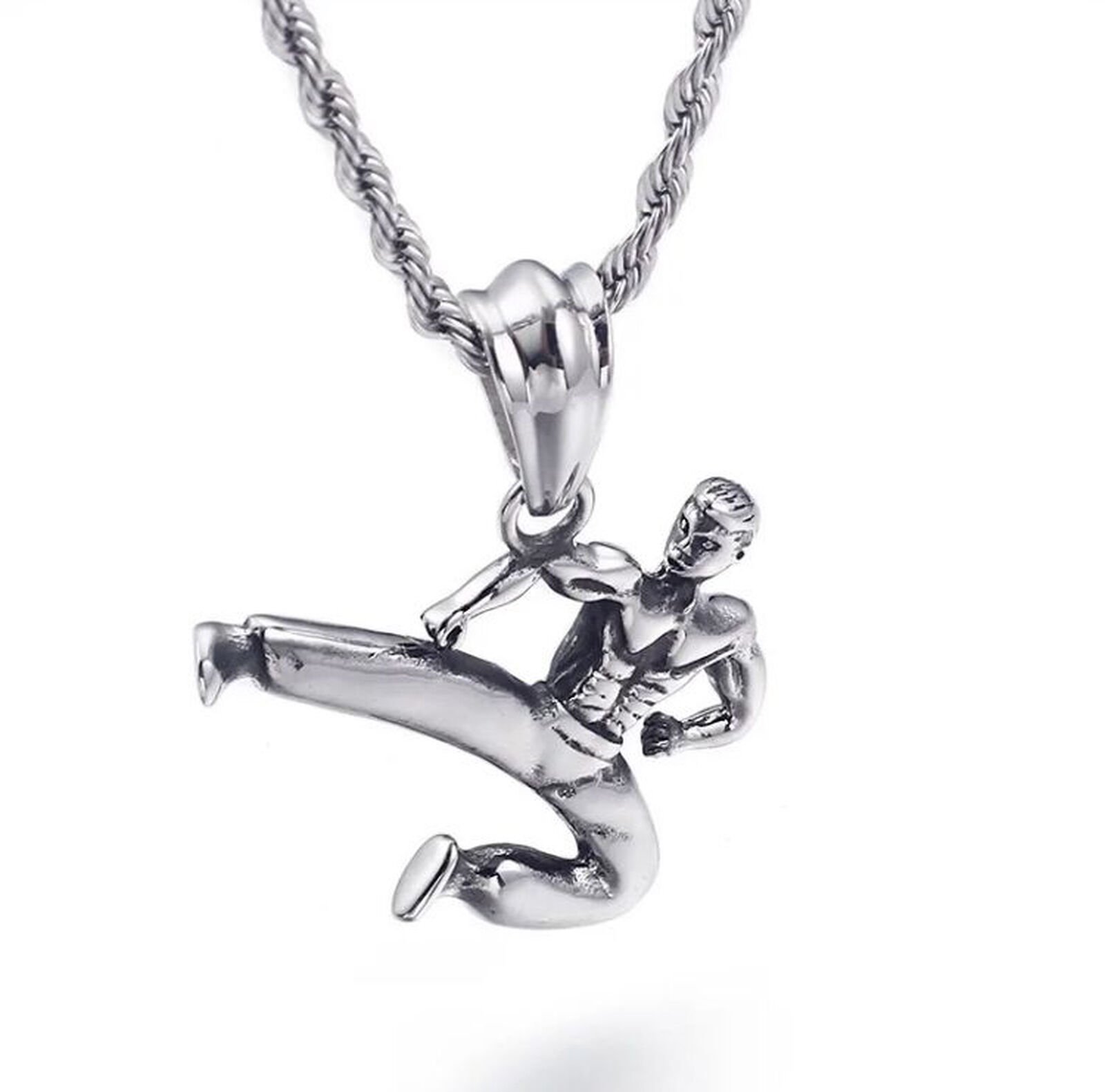 Taşlı Haç Kolye Antik Gümüş Kaplama 60 cm Düz Zincir