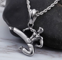 Taşlı Haç Kolye Antik Gümüş Kaplama 60 cm Düz Zincir