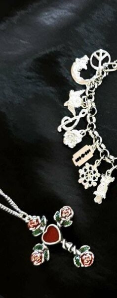 Aşk Kolye Gül Diken Haç Takı Aksesuarları Kadınlar 925 Ayar Gümüş Kaplama Kolye